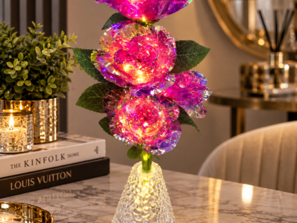 Pink LED Rose Vase
