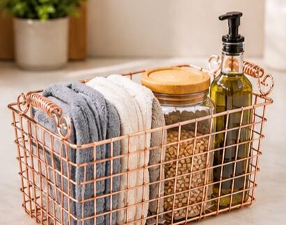 Gold Wire Shopping Baskets