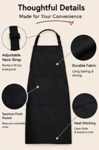 Black Kitchen Apron, view 3