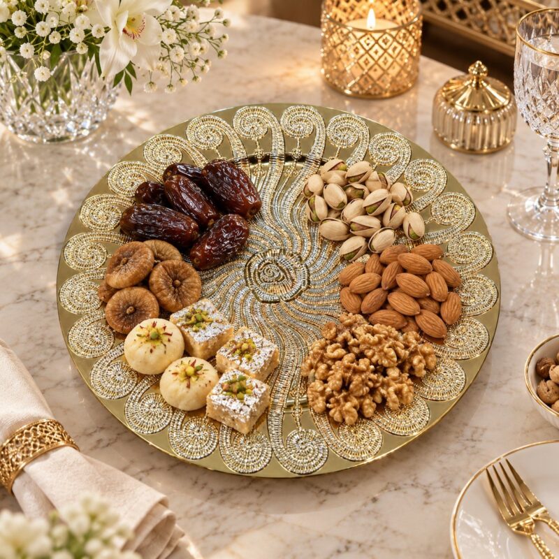 Acrylic Charger Plates - Luxury Set of 6 Acrylic Charger Plates 30 cm – Elegant Gold Decorative Dinner Plates for Wedding, Party, Dining Table & Events (view 4)
