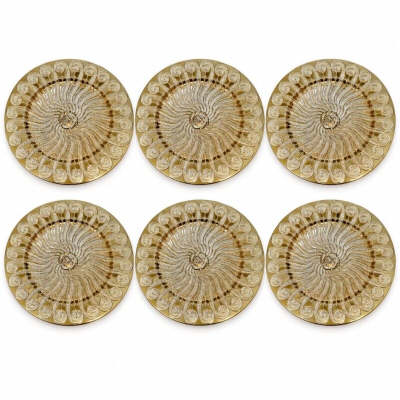 Acrylic Charger Plates - Luxury Set of 6 Acrylic Charger Plates 30 cm – Elegant Gold Decorative Dinner Plates for Wedding, Party, Dining Table & Events