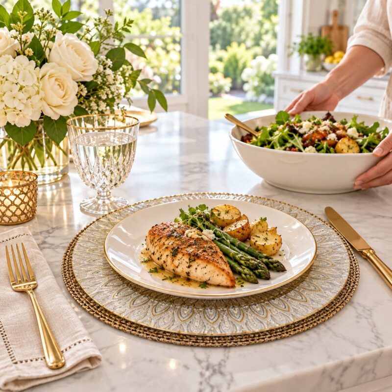 Acrylic Charger Plates - Luxury Set of 6 Acrylic Charger Plates 30 cm – Luxury Gold & Silver Decorative Dinner Plates for Dining Table, Weddings, Parties & Events (view 3)