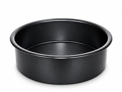 Round Non-Stick Cake Tin – Luxury Premium Deep Black Round Baking Pan, Metal Cake Mould with Smooth Non-Stick Style Coating, Deep Straight Sides & Reinforced Rolled Rim for Sponge Cakes, Birthday Cakes, Cheesecakes, Fruit Cakes, Desserts & Everyday Oven B