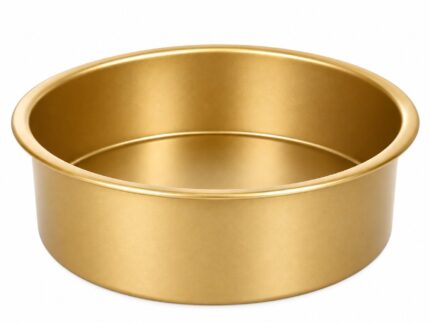 Gold Round Cake Tin – Luxury Premium Deep Round Metal Baking Pan, Elegant Golden Cake Mould with Smooth Coated Interior, Straight Deep Sides, Reinforced Rolled Rim for Birthday Cakes, Sponge Cakes, Cheesecakes, Chocolate Cakes, Fruit Cakes, Layered Cakes
