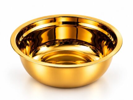 Gold Stainless Steel Mixing Bowl 20cm–32cm | Premium Deep Round Kitchen Bowl | Mirror Polished Metal Bowl for Food Preparation, Mixing, Serving, Baking & Kitchen Use | 7 Sizes Available