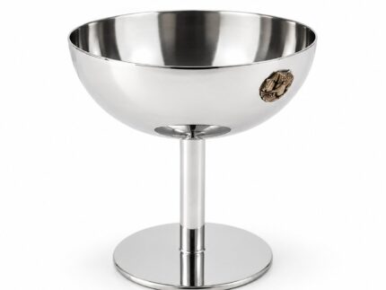 Stainless Steel Pedestal Dessert Bowl – Elegant Silver Footed Serving Dish with Raised Stand, Decorative Fruit Cup for Strawberries, Ice Cream, Desserts, Snacks & Table Serving