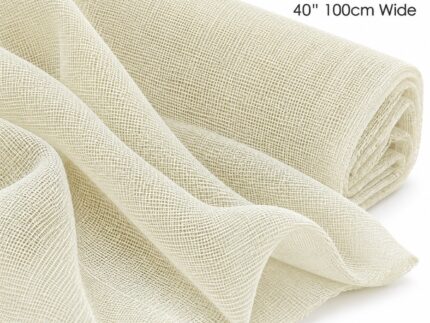 10x Raw Muslin Cotton Fabric Cloth – Premium Natural Cream Voile 40" Wide for Sewing, Crafts & DIY